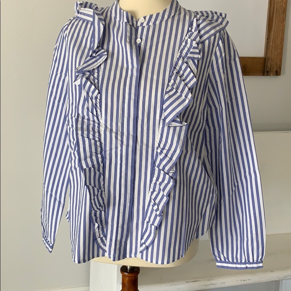 Striped button up top - Picture 7 of 8